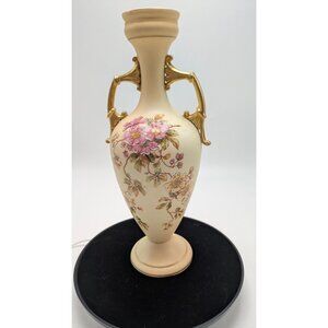 RW Rudolstadt Hand Painted Floral Porcelain Vase Urn Gold Handles 10.25"